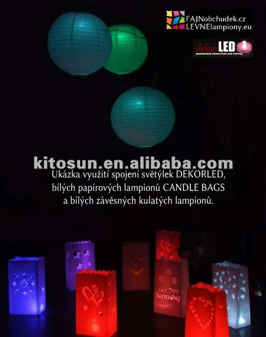 KITOSUN super bright Romantic Wholsale colorful led Floralytes Chinese paper lantern decor light