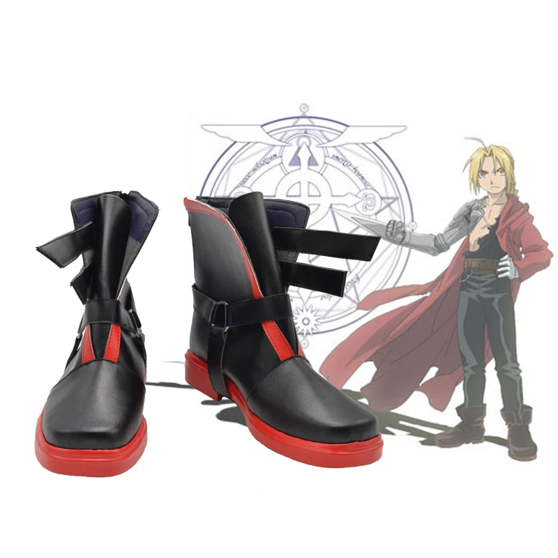 Fullmetal Alchemist Anime Edward Elric Chaussures pour Cosplay, Bottes