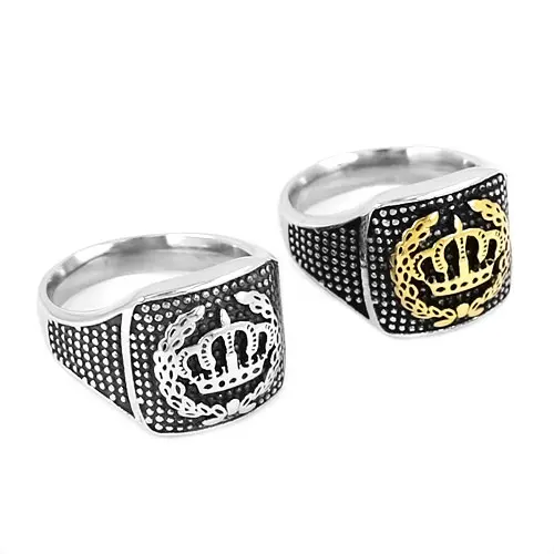 Gold Silver Color King Crown Ring 316L Stainless Steel Jewelry Classic Royal Crown Biker Ring For Men Punk Wholesale SWR0664