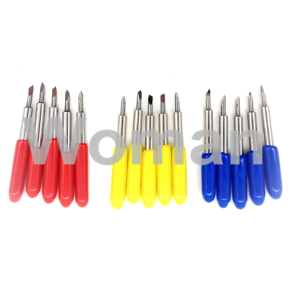 Cuchillas de corte de 30, 45, 60 grados, 2mm, para trazador de corte Roland Cricut, 15 Uds.