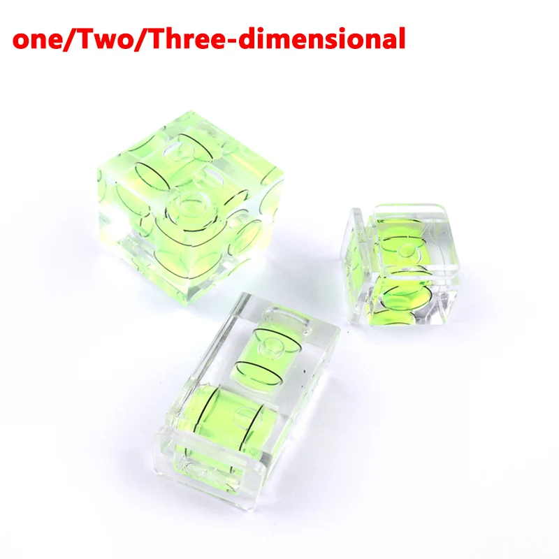 Hot Sale 1pc One/Two/Three-dimensional Spirit Bubble Level Green Acrylic Level Bubble For Camera Level Measuring Instrument Tool