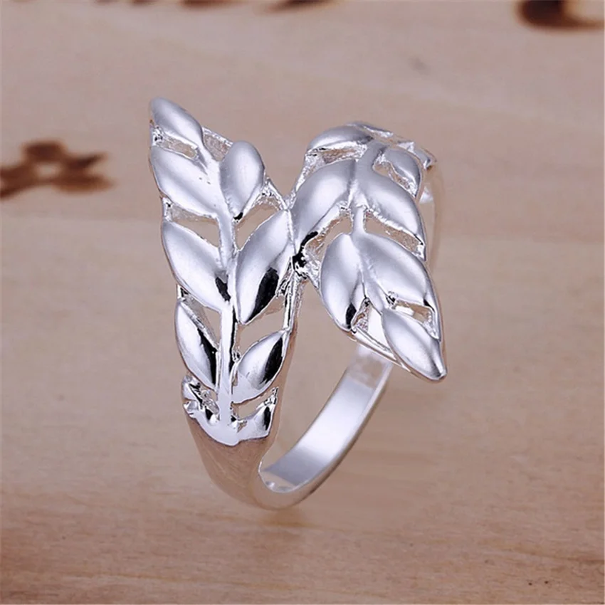 

925 R119 Christmas , wholesale high quality retro charm Feather corss ring fashion women silver color Jewelry RING