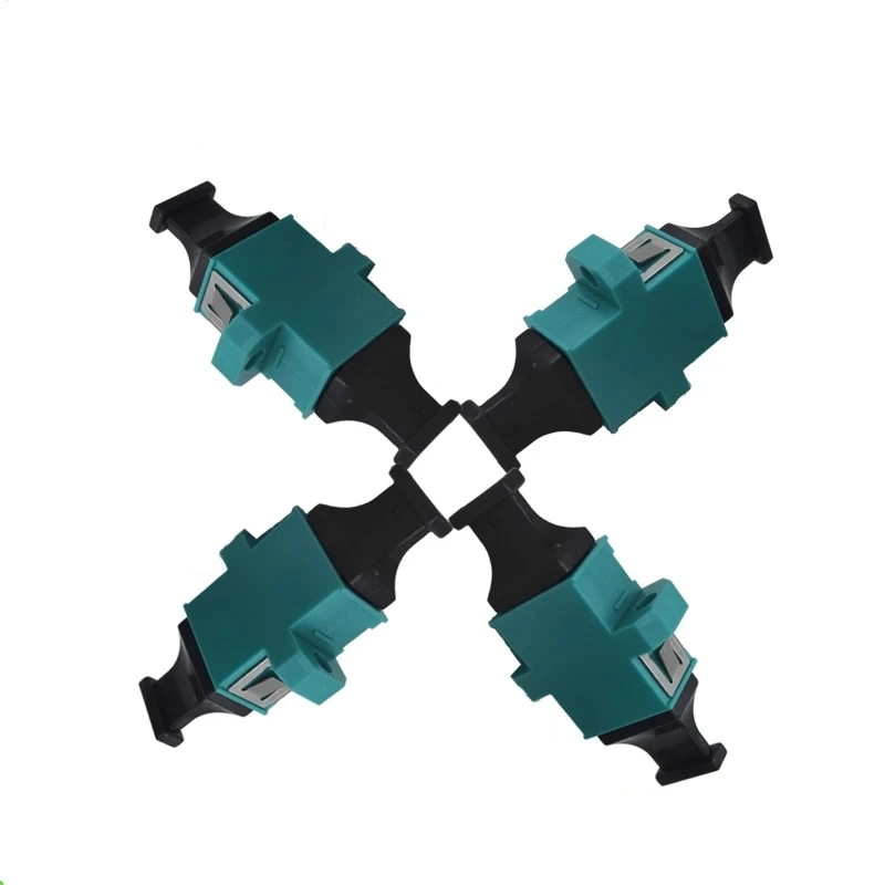 MPO MTP 광섬유 커플러 업 다운 OM3 아쿠아 광섬유 어댑터, 원 바디 타입 ftth 커넥터, 최고 품질 공장 ELINK 10 개