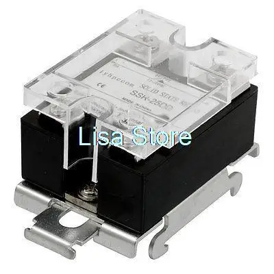 DC 3-32V Input 12-220V Output Solid State Relay SSR 25A SSR-25DD w DIN Rail Base