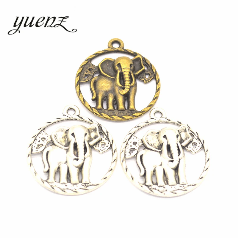 YuenZ – lot de 5 breloques antiques en forme d'éléphant, de 31x28mm, adaptées à la fabrication de Bracelets et de bijoux, accessoires de bricolage, D935