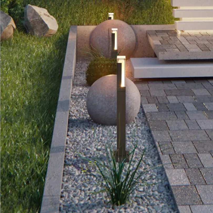 Simple modern outdoor waterproof lawn lamp, 12W LED aluminum garden lights, garden grass lamp