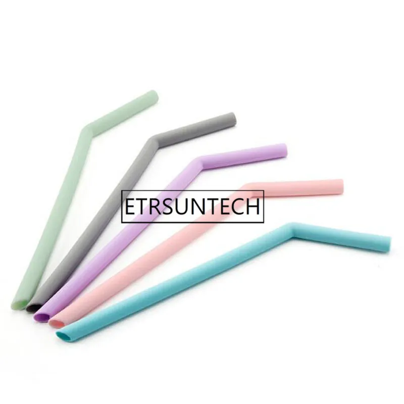 

100pcs Dia 10mm Reusable Silicone Straws Food Grade Silicone Drinking Straws For Home Party Barware Accessories