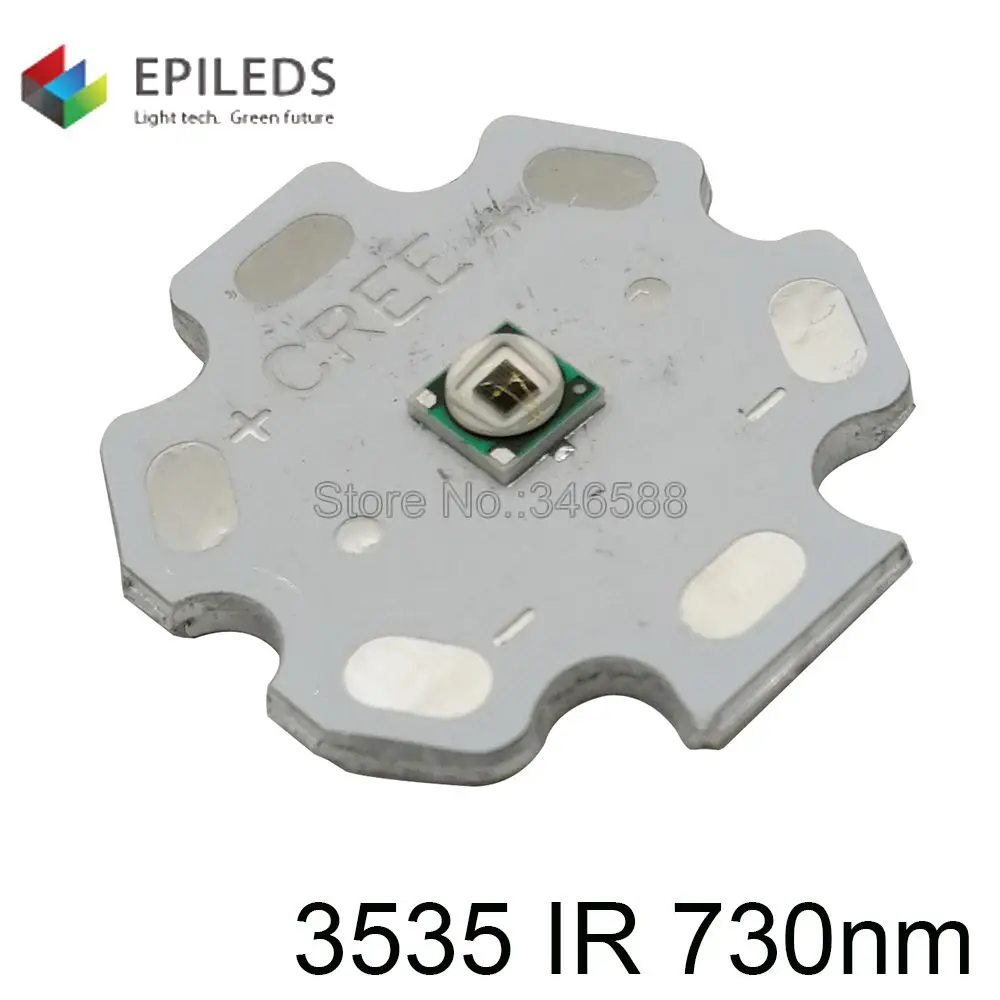 

5pcs 3W 3535 Epileds Infrared IR 730NM High Powe LED Light Emitter Diode on 8mm / 12mm /14mm / 16mm / 20mm Star PCB