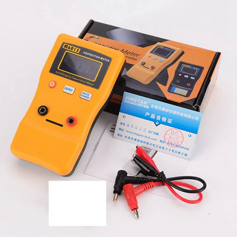 

Digital Auto Ranging Capacitance Meter 0.01pF to 470000uF Electronic Capacitor Tester With Pair Test Probe