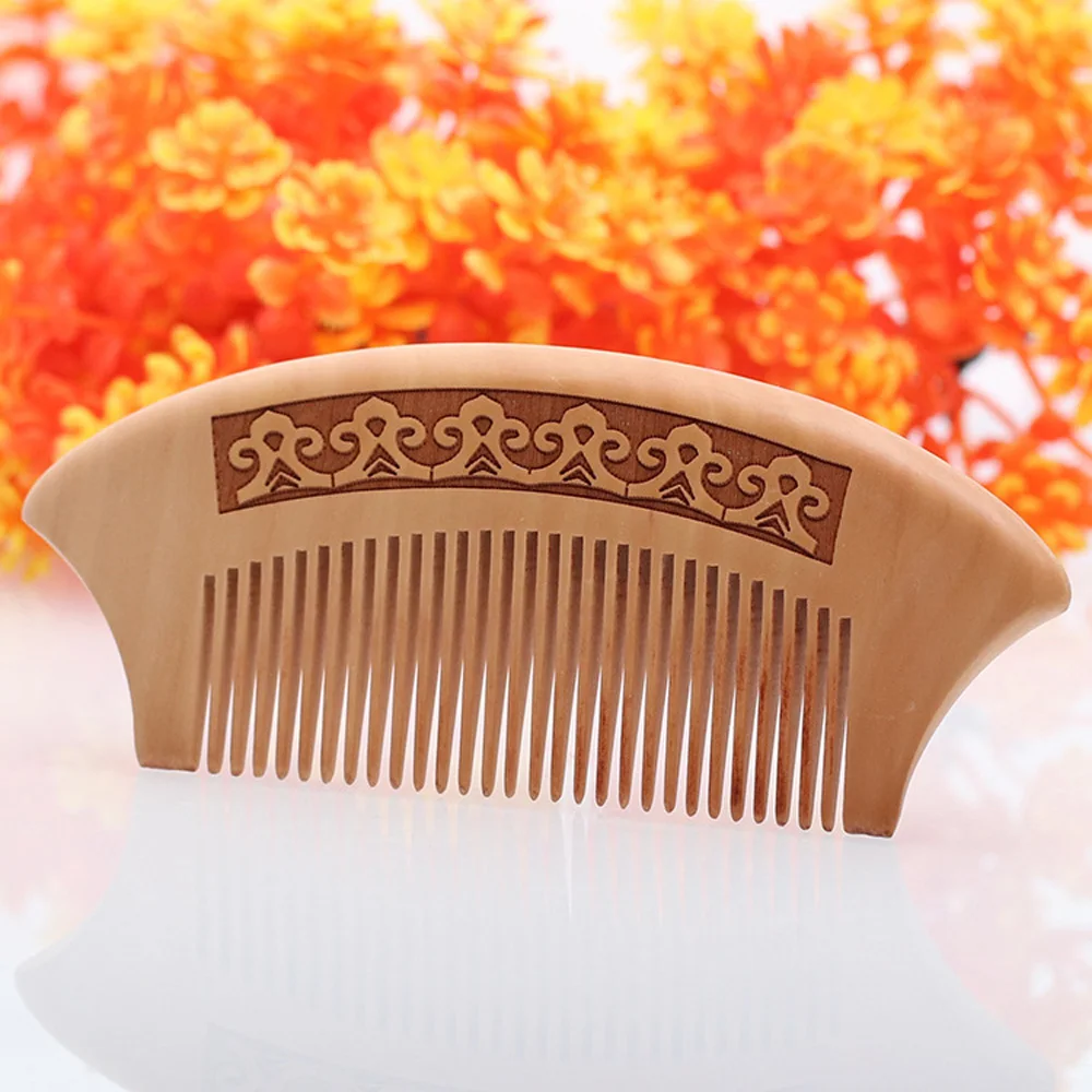 20pcs/lot hot sale NaturalTaomu comb carved wooden combs Peach Wooden Comb 136*55*11.2mm  PJ97