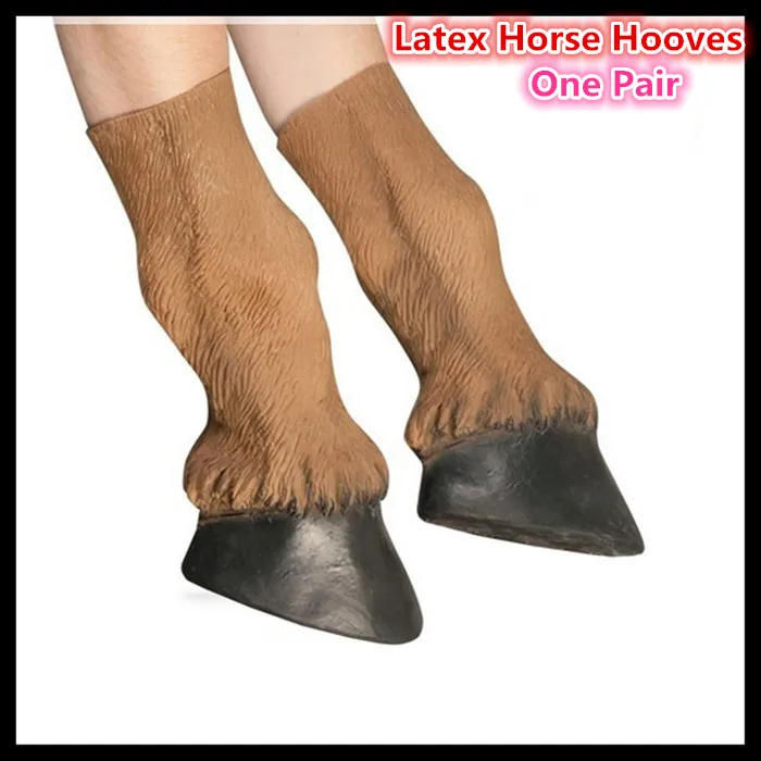 2016 Halloween Party Cosplay Adults Funny Latex Horse Hooves Halloween Costume Gloves Prop Horse Hand Mask Christmas Party Toy