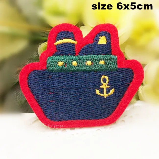 1 pcs Plane Boat Ships embroidered iron on patches cloth accessories popular clothing bag hat Patches Appliques