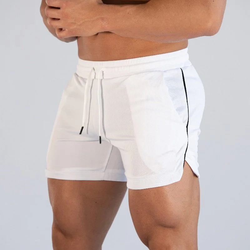 Muscleguy-Short de fitness en maille respirante à séchage rapide pour homme, short de musculation, pantalon de plage Sportedly Jogger, entraînement