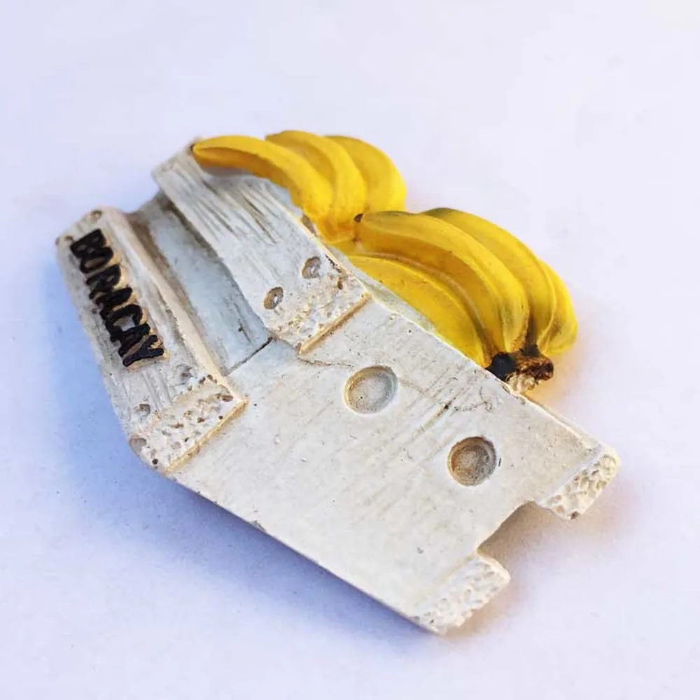 NEW Arrival Philippine Boracay Fridge Magnets 3D Resin Hand-painted Banana Travel Tourism Souvenirs