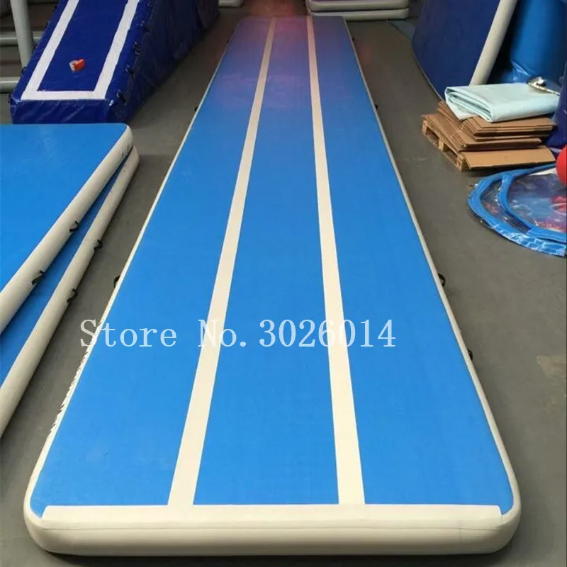 HIBADOU Air Floor Track Tumbling Gym Mat 6*2*0.2m Airtrack Flooring Mat Inflatable Gymnastics Mat Landing Mat With a Pump