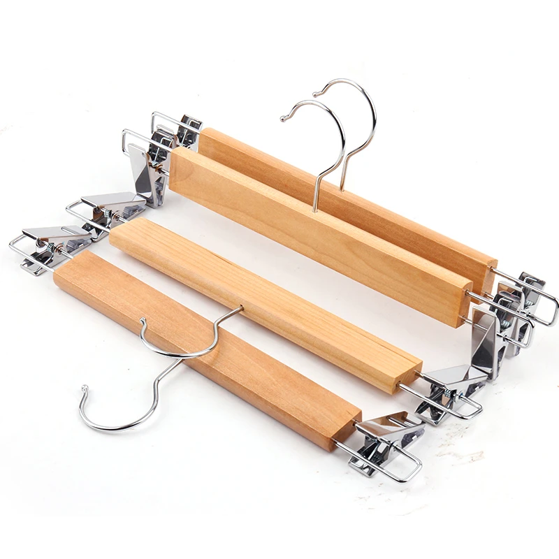 

10pcs/lot wood pants rack pants clip household trousers hanger wooden pants clip clothes rack