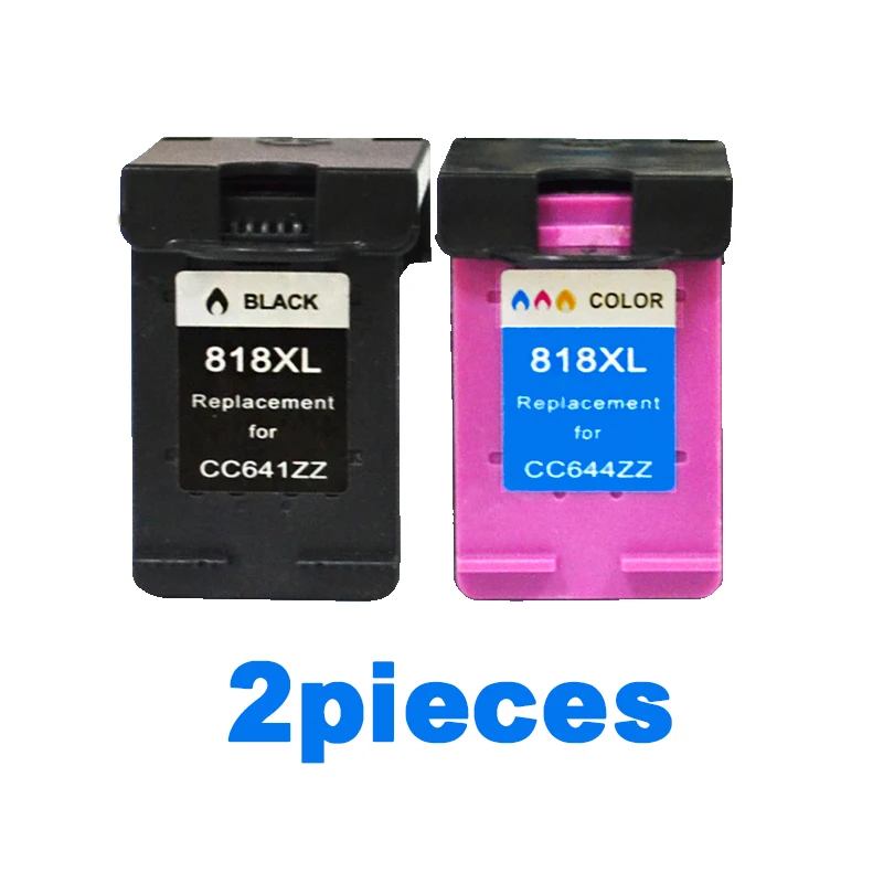 2pcs For HP818 XL Compatible ink cartridges for HP 818 Deskjet D2500 F2418 D1600 D1668 F4200 F4238 printers cartridge For HP818