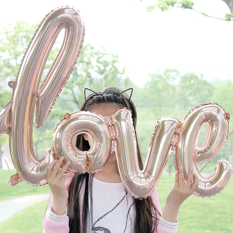 50pcs 40inch Romantic Letter Balloons Rose Gold LOVE Foil Balloons Wedding Decoration Ballons 108*64cm  lin2297