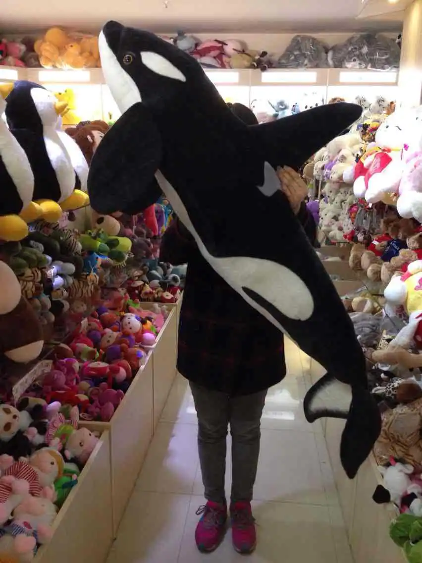 simulation Marine animal large killer whale about 130cm plush toy throw pillow Photography props,birthday gift b4926