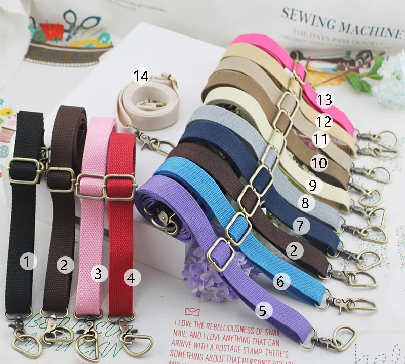 2.5cm Wide Bag Straps Canvas Weave Cotton Webbing Tape Shoulder Bag Belt Sling Fabric Strap Replacement DIY Accessories KZM01