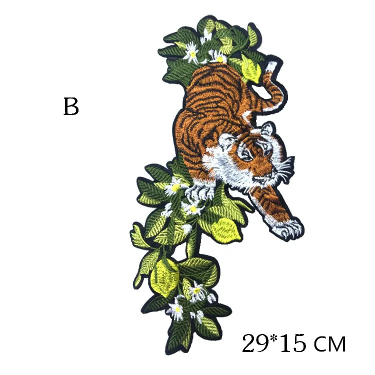 Tigre e Animais Applique Bordado Patches para Pano, Handmade Flores Vestuário Pins, Patch costura