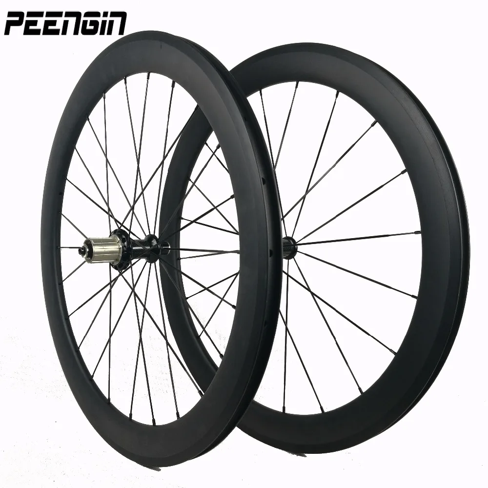 ODM 650C Small Bicycle Carbon Tubular Wheels Clincher Wheelsets For Road Bike Racing/Training Ride With Bearing Hubs Fast Speed