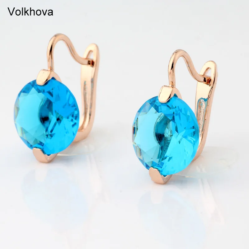 New Trend 2022 Round Colourful  Natural Zircon Dangle Earrings Women Fashion Simple Earrings For Girl Party