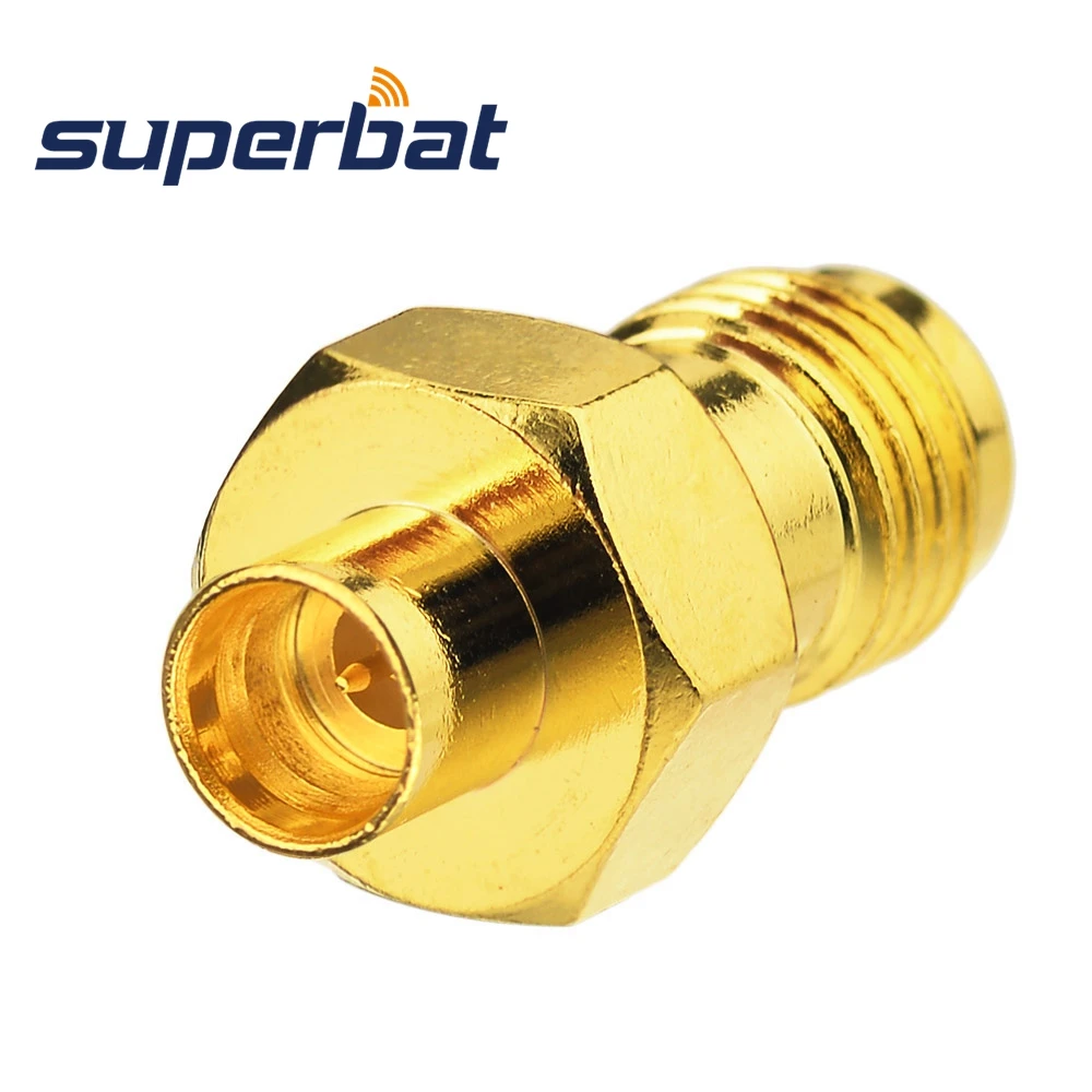 Adaptador macho Superbat SMP a SMA, conector Coaxial RF de 50 ohm, hembra recta