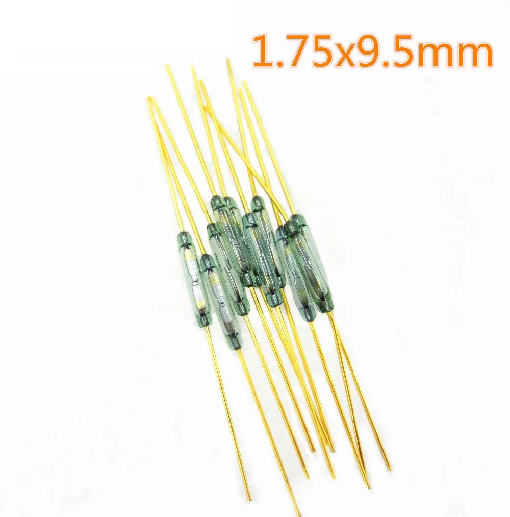 100 pcs Reed Switch 1.75x9.5mm Green Glass Normally Open Contact For Sensors 100% Original