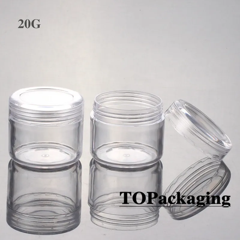 100PCS/LOT-20G Cream Jar,Clear Plastic Cosmetic Eyeshadow Cream Canister,Sample Mask Makeup Sub-bottling,Empty Nail Art Box