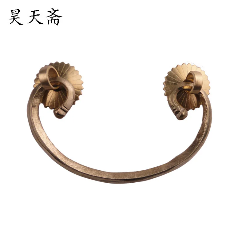 [Haotian vegetarian] traditional Chinese antique bronze copper gold handle drawer handle copper ring HTD-114