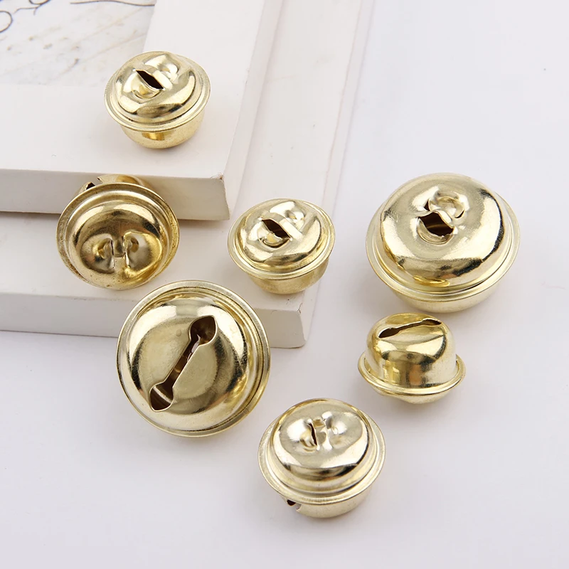 18/20/26mm 10Pcs Gold Iron Ordinary Plating Jingle Bells Pendant Christmas Handmade Party DIY Crafts Accessories