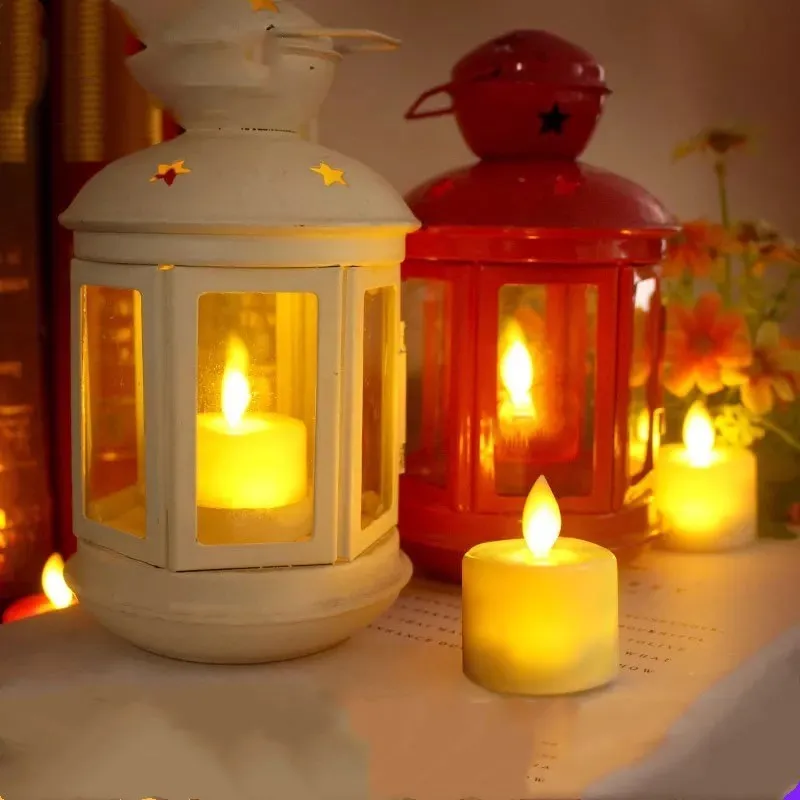 Bougie électronique sans flamme à LED, 6 pièces, ambre, bougies votives, pour la maison, pour la danse, décoration de fête de mariage