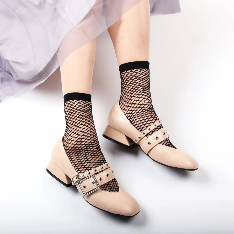 Women's Monochromatic Fishnet Socks, Velvet Sole Socks, More Comfortable, Hot Sale, Fashion, BY8106