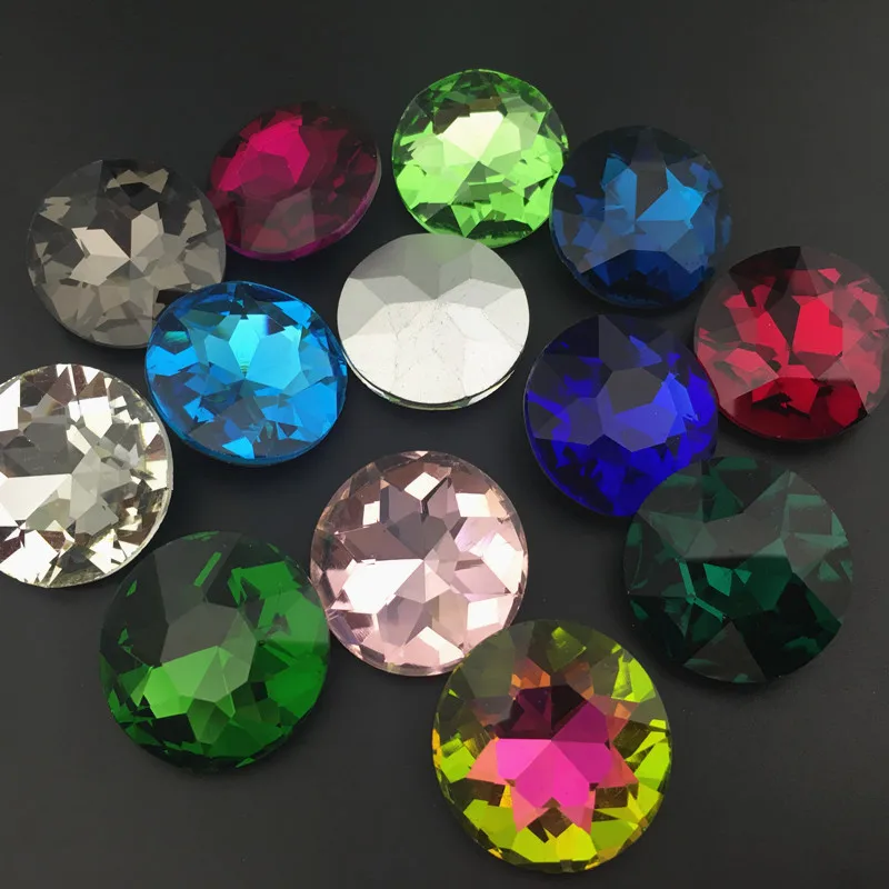 All Colors 10 mm Round Baoshihua Glass Crystal Stone Pointed back High Quality Flat Top Rhinestone