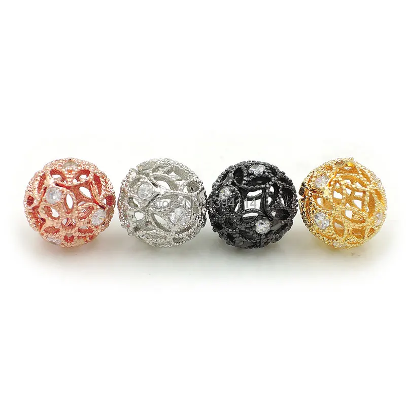 

10*10*10mm Micro Pave Clear CZ Piercing Round Beads Fit For Making DIY Bracelets Or Necklaces Jewelry