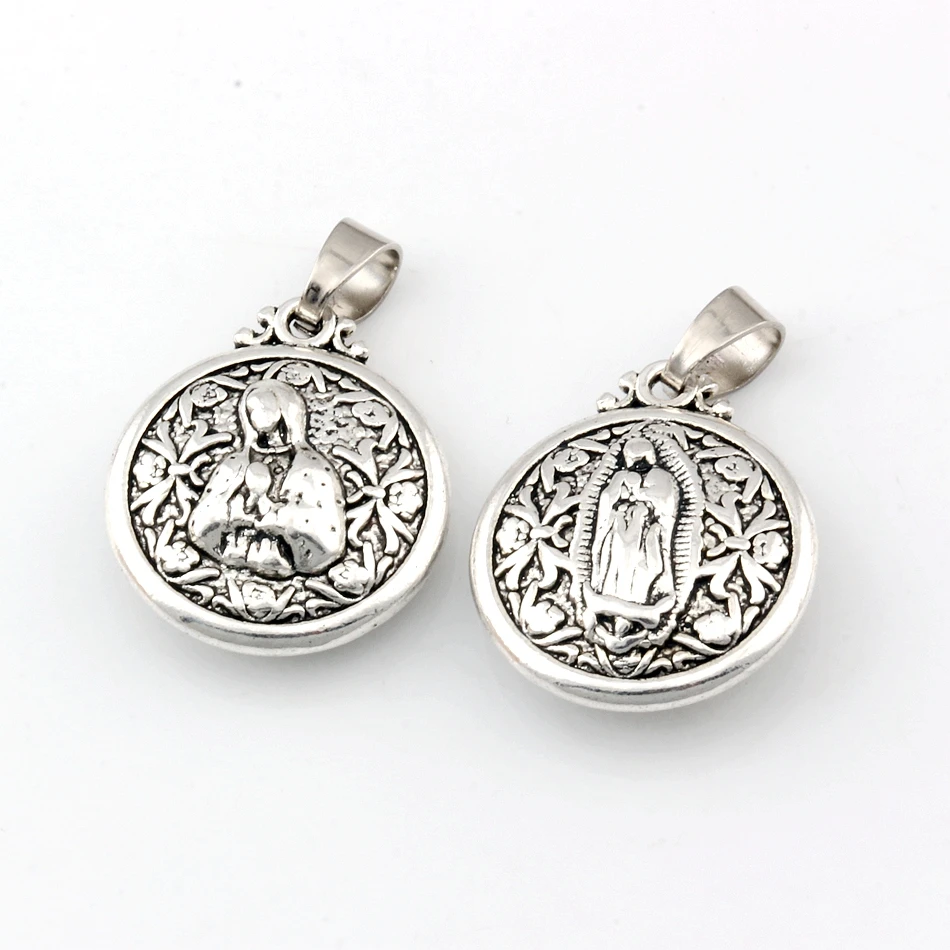 4Pcs Virgin Mary Religious Alloy Charm Pendant For Jewelry Making Findings 25.8x35mm A-480a