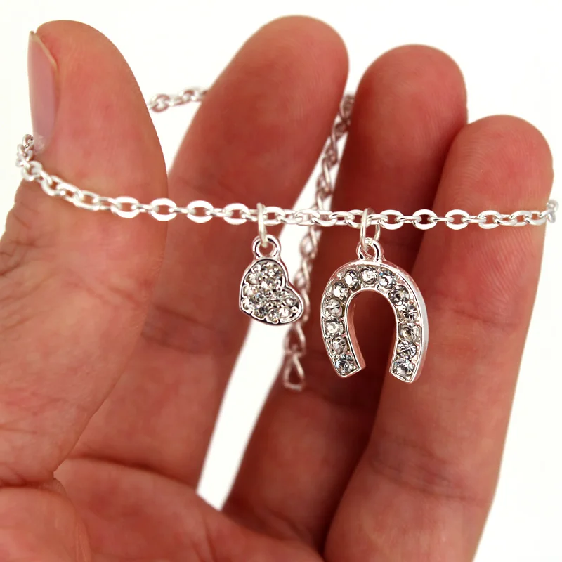 hzew heart Horses head and horseshoes bracelet simple horse bracelets gift