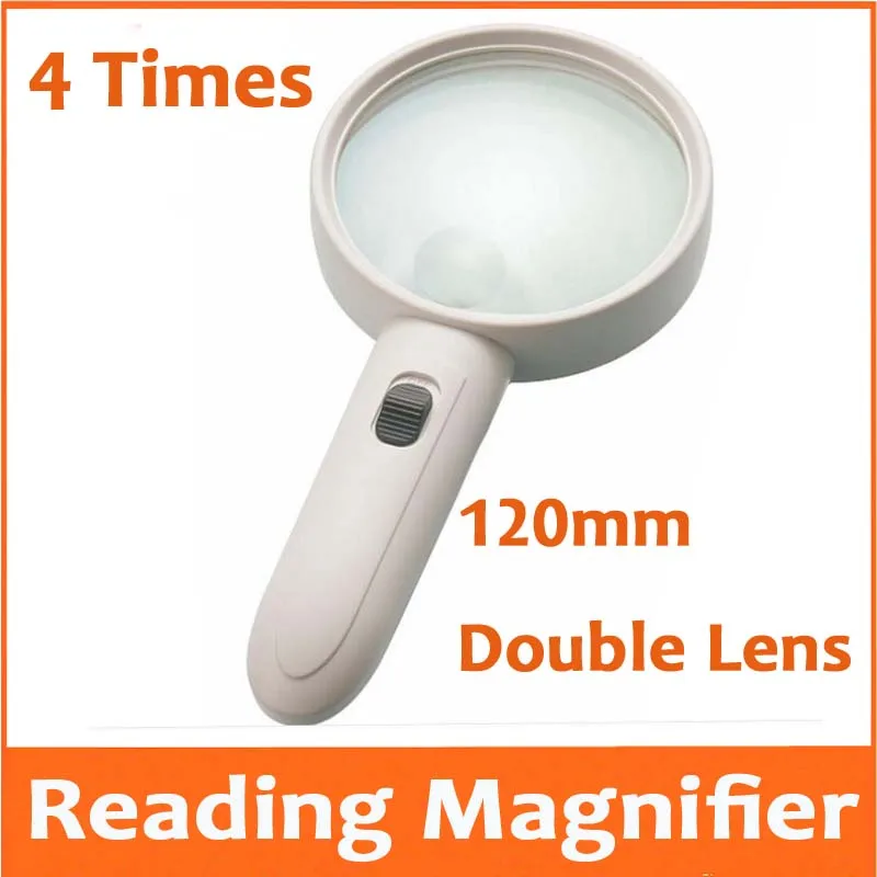 4 Times 120mm Double Lens Educational Handheld Reading magnifying glass Insects observation Toy Gift Magnifier for old Man Child