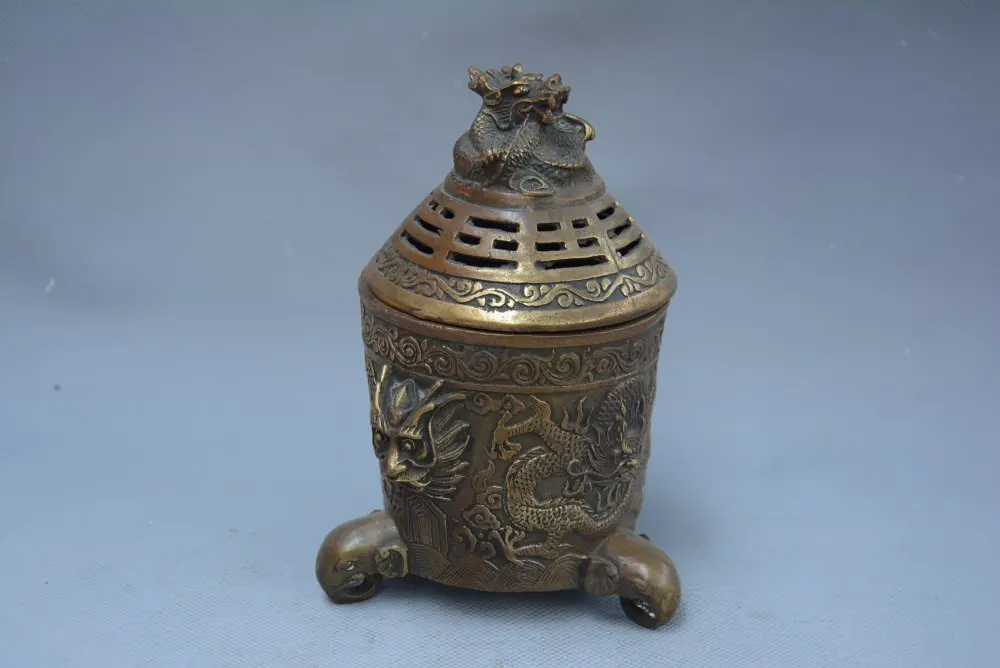 

Rare Old Qing Dynasty brass incense, Dragon, best collection & adornment, free shipping