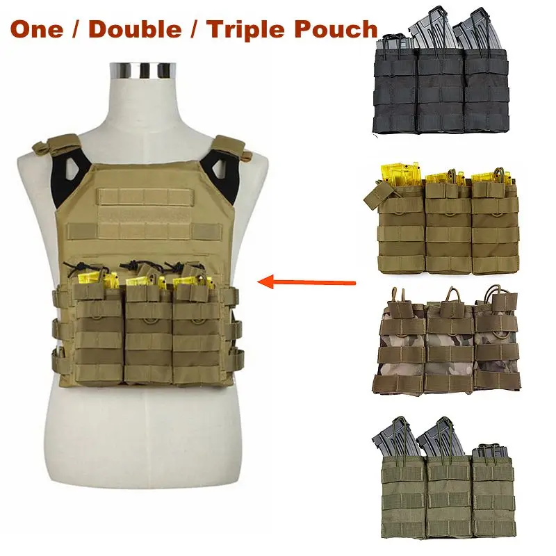 

Nylon Bag Tactical Molle Triple Open-Top Magazine Pouch Molle Pouch Paintball Equipment Tactical Gear Ammo Box