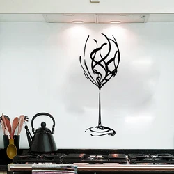 Large Wine Glass Swirl Wall Sticker Kitchen Bar Pub Huge Wine Bowl Ladies Wall Decal Restaurant Vinyl Home Decor Art Mural