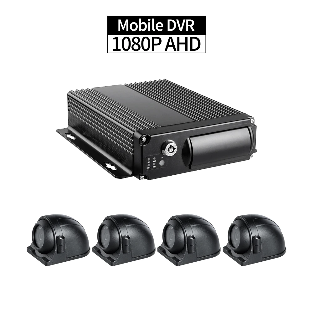 

Truck DVR Security Kit,4CH 1080P Audio/Video 256G Record I/O Alarm G-sensor Delayed Shutdown for Vehicle Bus Ship Surveillance