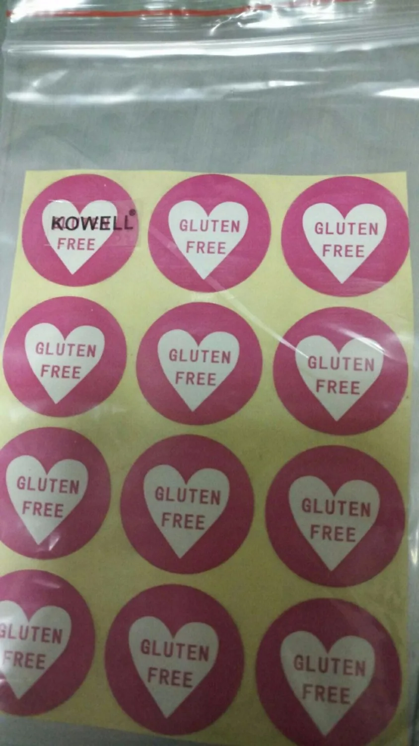 

new! Gluten free allergy safe cooking label sticker food label 2.5 cm 1000pcs free shipping