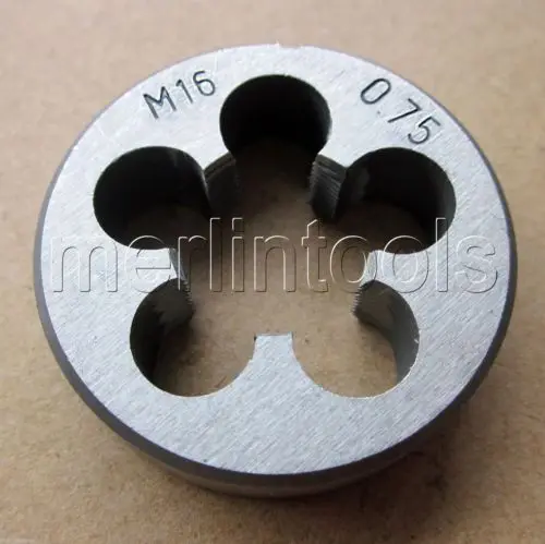 Troquel de mano derecha métrico, paso M16 x 0,75mm, 16mm x 75