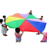 Child Outdoor Sport Parachute Toys Outdoor Camping Interactive Toy Rainbow Umbrella Jump-Sack Ballute Play for Kids Kindergarten
