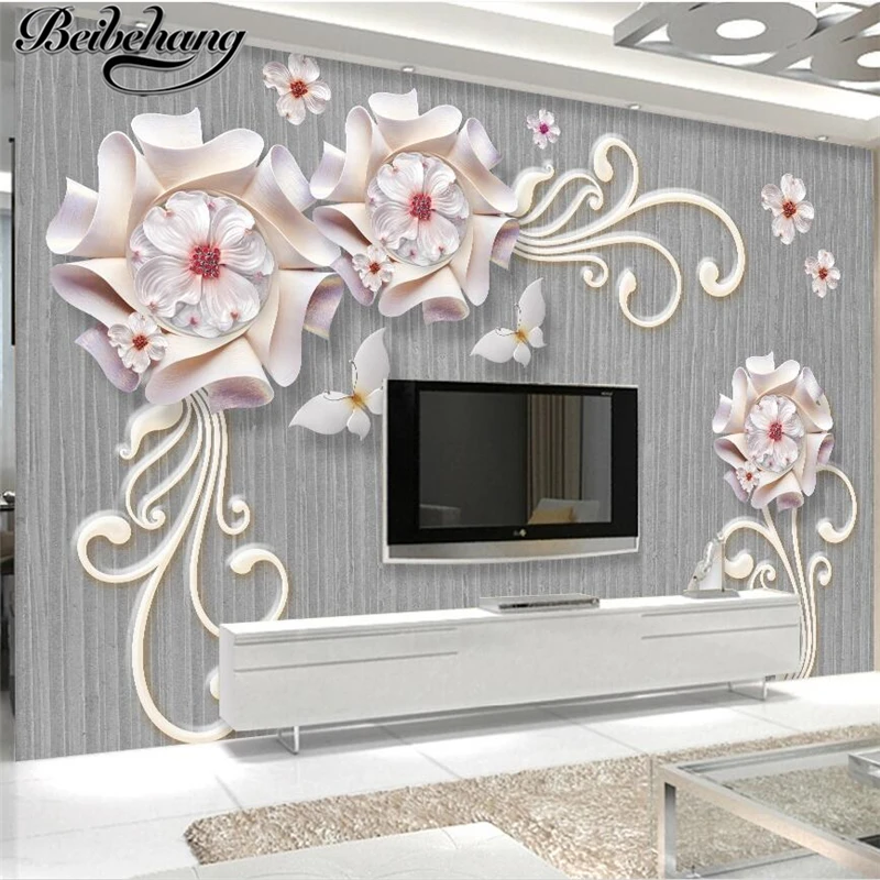 beibehang Custom wallpapers 3d simple three-dimensional relief new Chinese-style magnolia background wall jewelry background