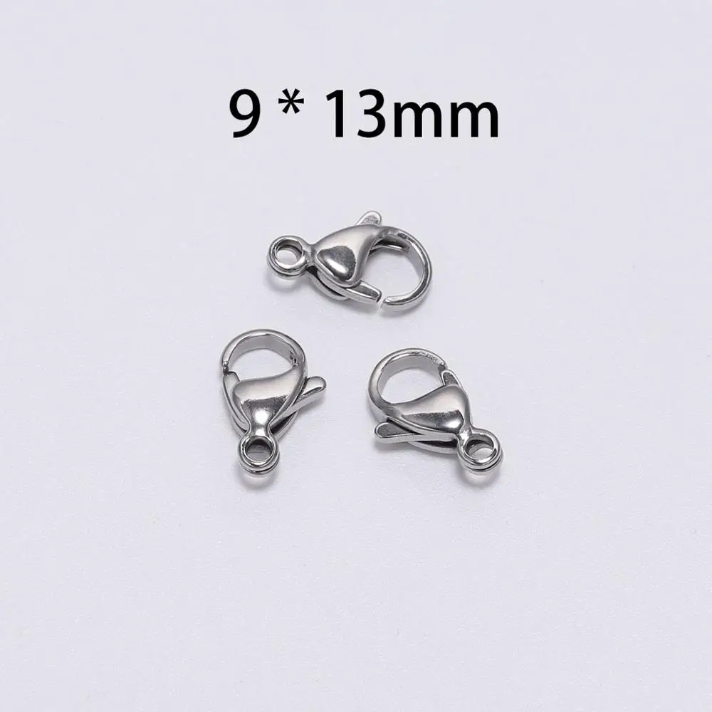 30pcs/lot Stainless Steel Lobster Clasps Lobster Clasp Hooks DIY Necklace Bracelet Chains Connector For Jewelry Findings Making
