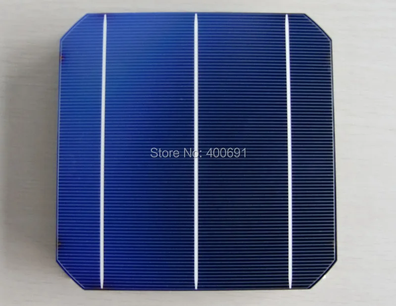 100pcs Monocrystalline Silicon Solar Cells 156x156mm, A Grade High Efficiency 19.5%,4.65W, 0.5A, Buy PV Cells Get Free PV Ribbon