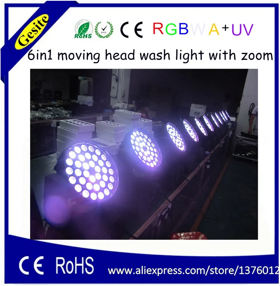 

Zoom Led moving head light 36*18W led RGBWA 5colors moving head light Bar DJ party KTV Stage effect light